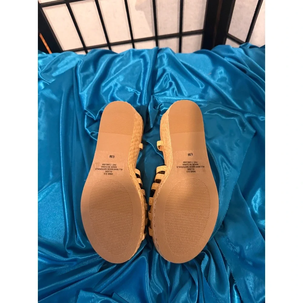 🌾 DV by Dolce Vita Elude Wedge Sandals Beige Raffia Espadrille Size 6.5 NWT